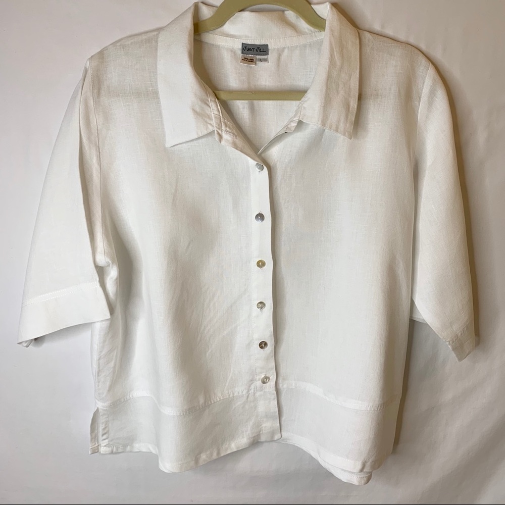 Cream Linen Top Size Large